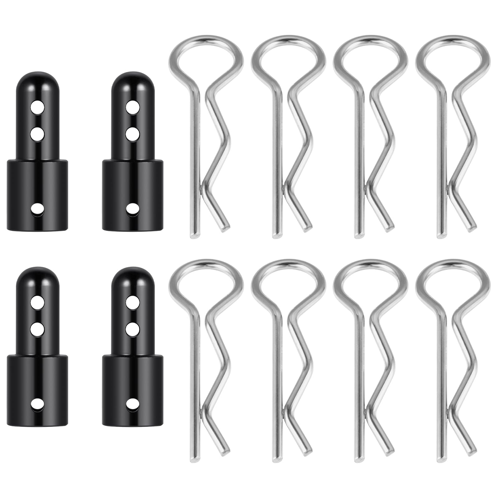 AXspeed Aluminum Alloy Body Post Mount with Locking Clips for 1/14 MJX 14209 14210 14301 14302 RC Truck & Car Shell Parts (Black)