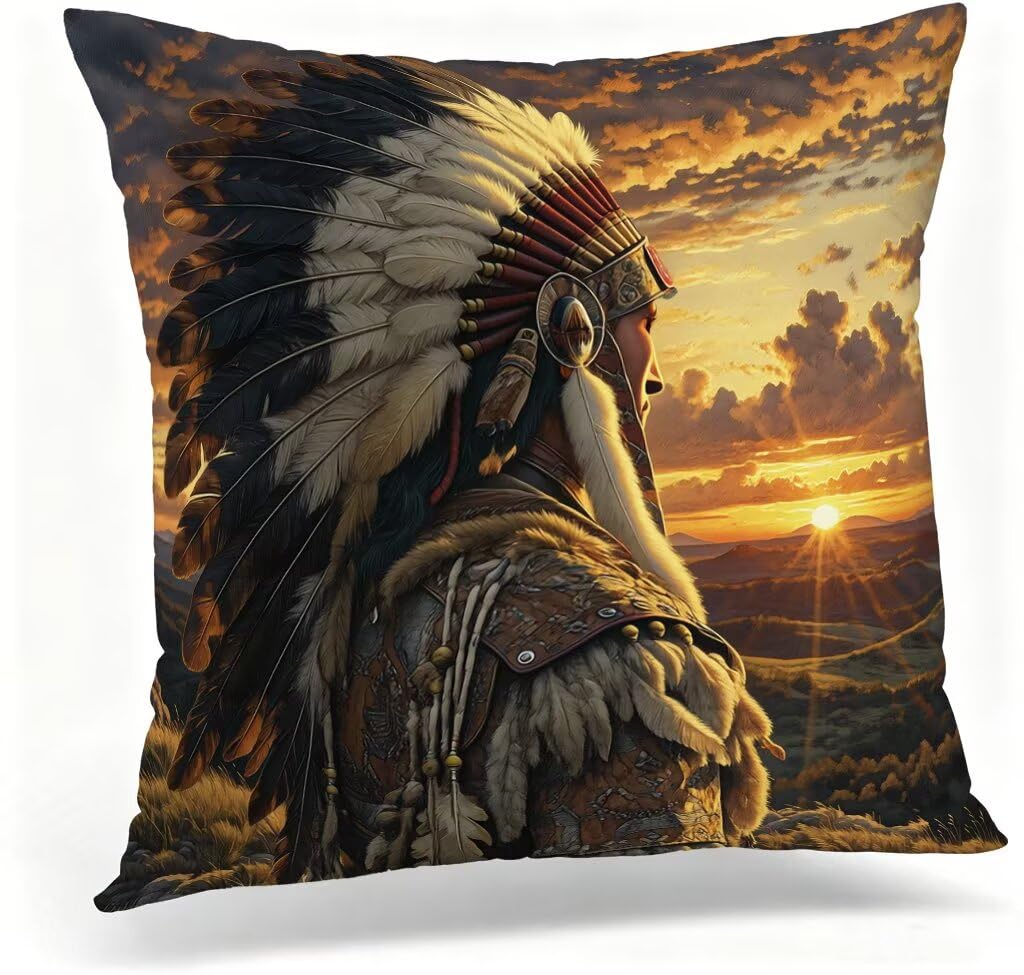 Poduszka outdoorowa 70 x 70 cm, poszewka na poduszkę 70 x 70 cm, dekoracyjna poduszka Indii, zachód słońca, lniana poduszka na sofę, wodoodporna, oddychająca, na lato, do domu, ogrodu, dekoracja domu