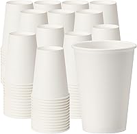 Vista 16 de RACETOP Paquete de 50 tazas de café de papel desechables de 16 onzas con tapas y mangas, vasos de papel desechables blancos, tazas calientes