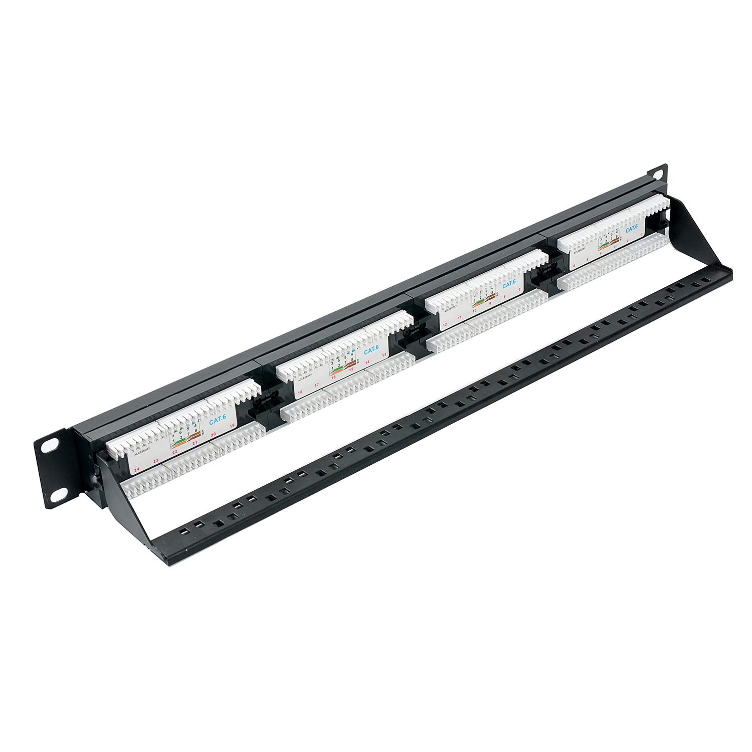 1U 24 Port Cat6 Frame Distribution Frame, UTP Ethernet Distribution Frame with RJ45 Cat6 Adapter Distribution Frame