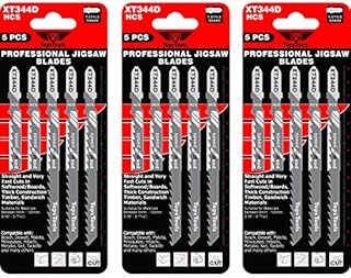 15 x TopsTools JSTTX344D_3 XT344D 132mm Long Jigsaw Blades Compatible with Bosch, Dewalt, Makita, Milwaukee and Many More