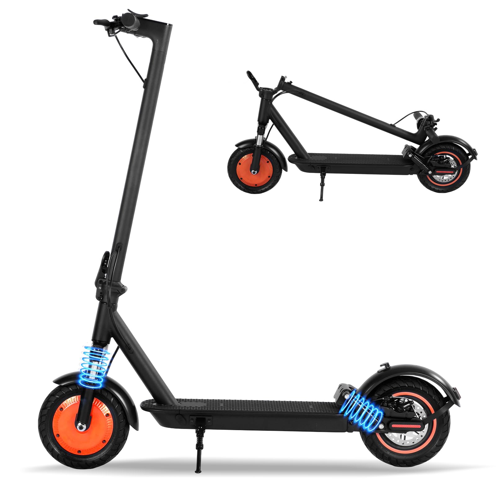 Foldable Commuter Electric Scooter for Adults Teens - Off-Road Ready with Dual Suspension 500W Motor 25-Mile Range 21