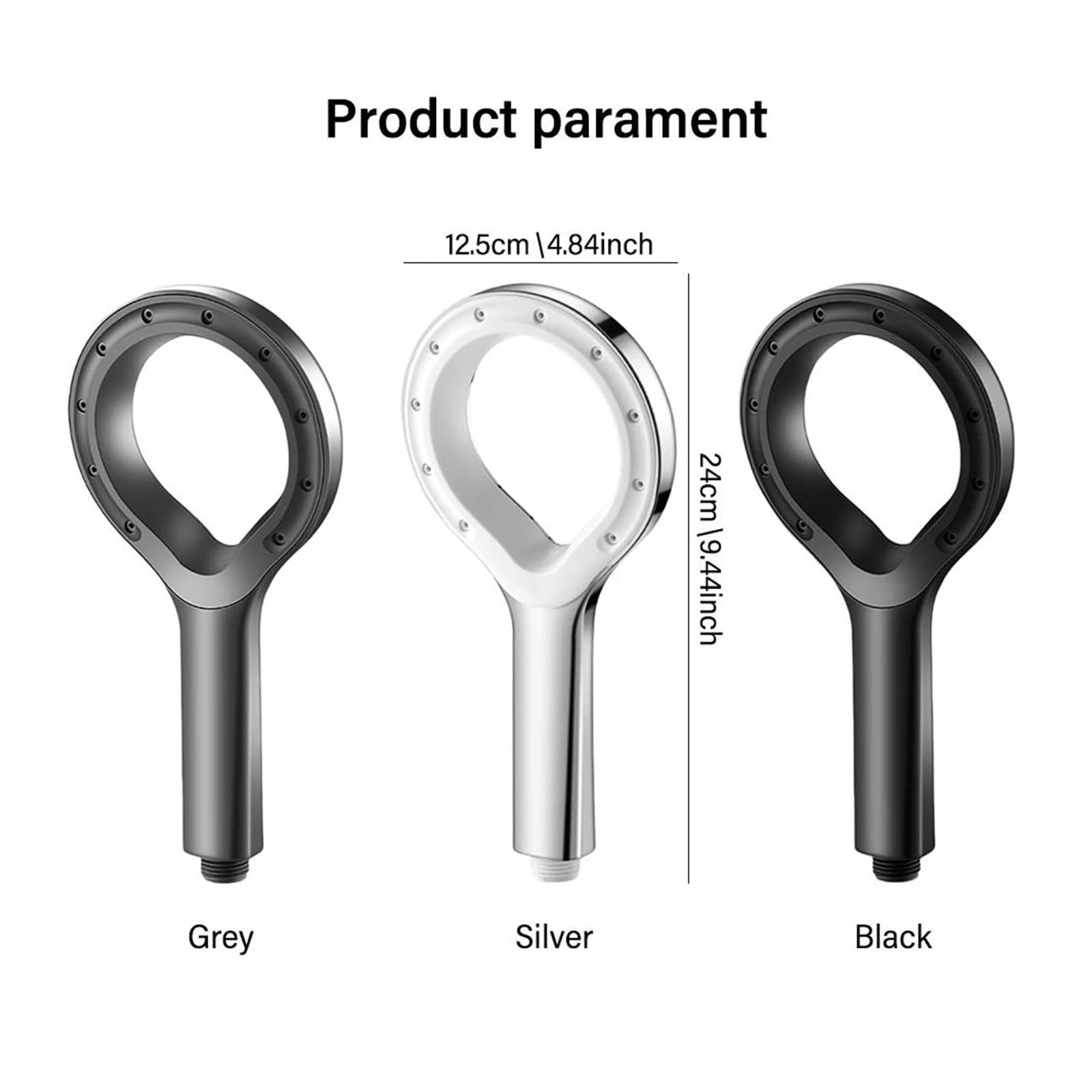 Soffione doccia ad alta pressione, soffione doccia portatile per il bagno, per risparmiare acqua in viaggio(Silver)