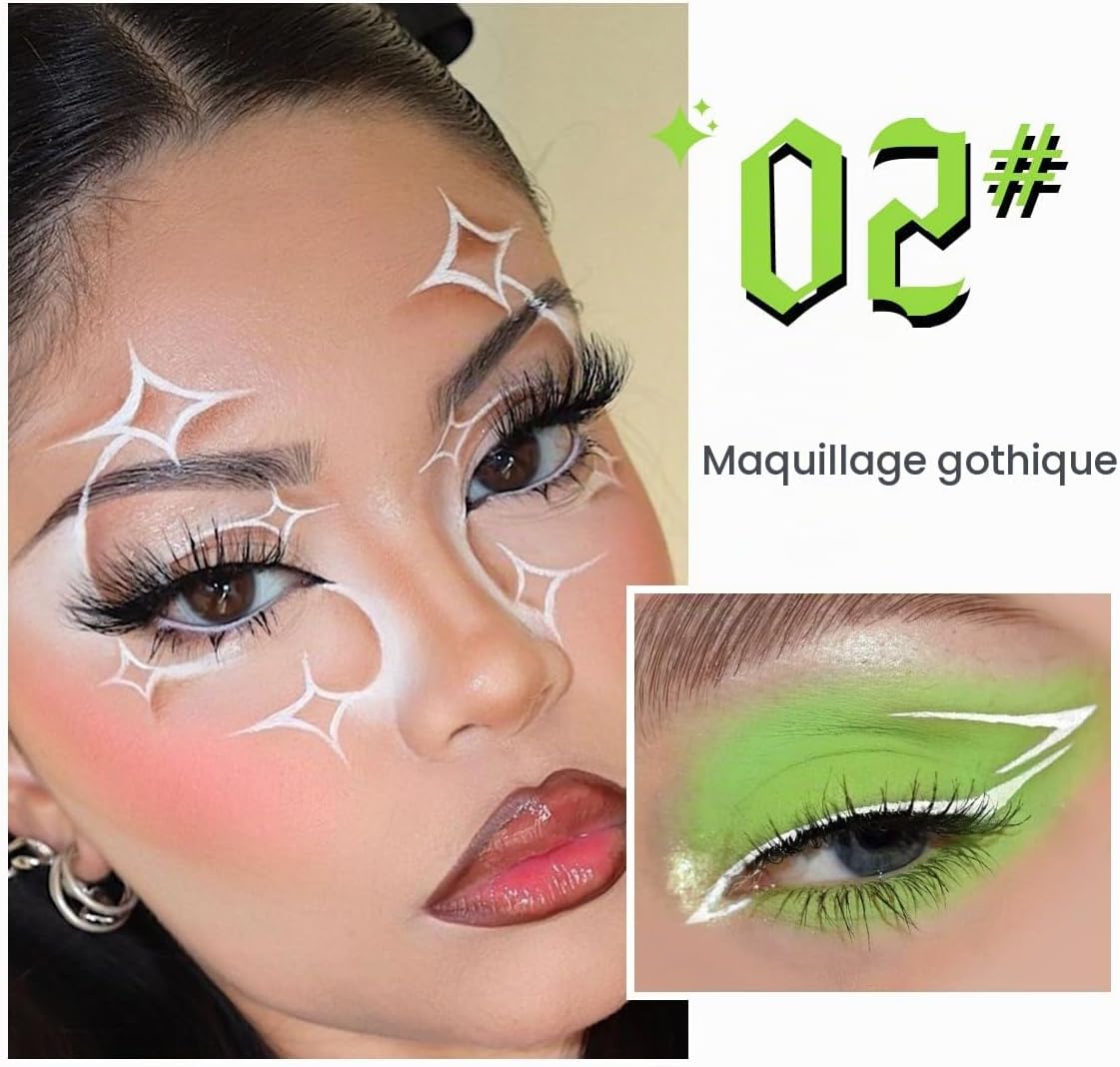 DE'LANCI Palette Ombres à Paupières Noire & Rouge - 6 Tons Gothique (Mat/Métallisé) Maquillage Halloween Smoky pour Yeux — vue 3