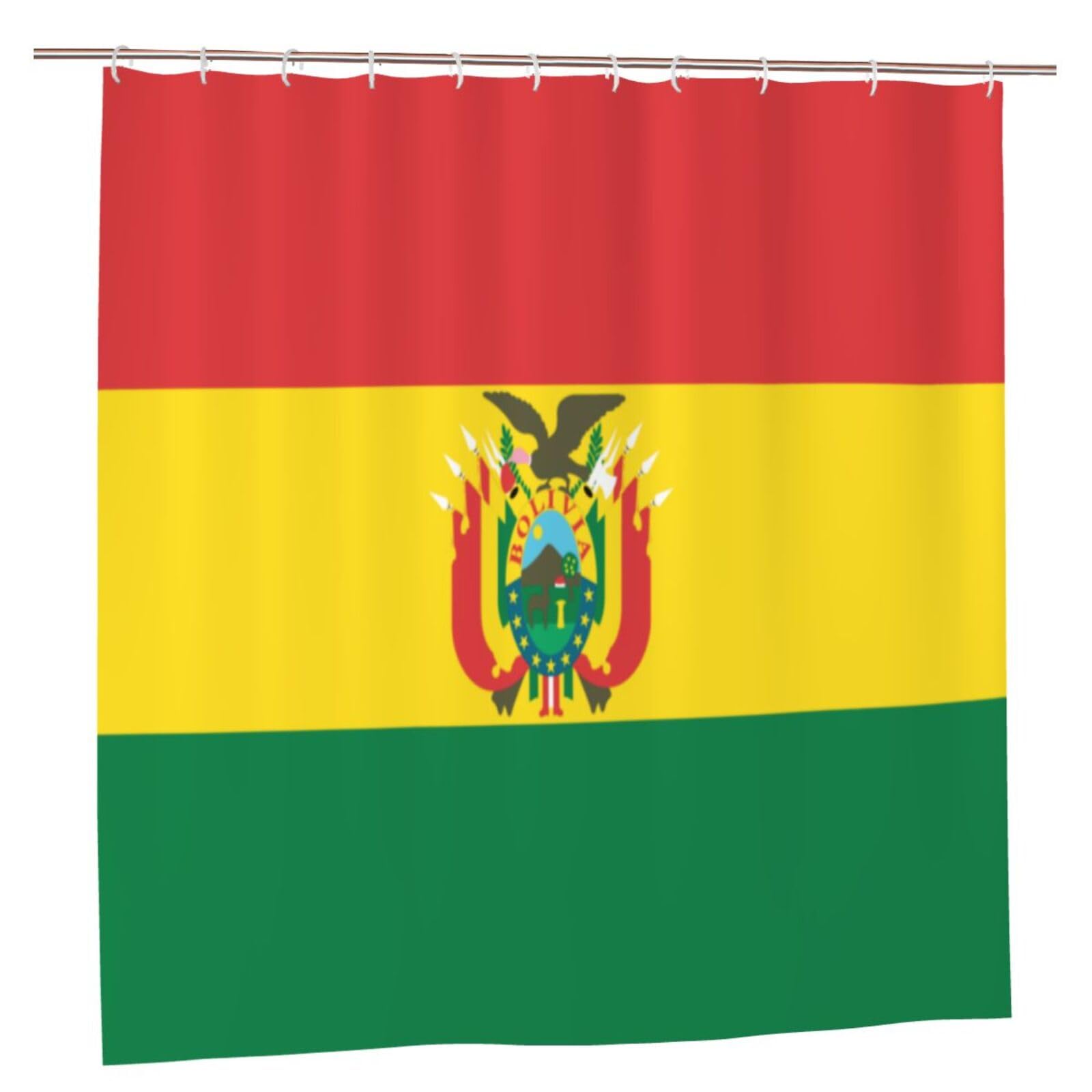 Klgrtjhk Plastic Flag Of Bolivia Shower Curtain 72X72in Bathroom Curtain﻿