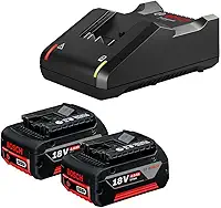 Bosch Kit 2 Baterias GBA 18V 4Ah + Carregador GAL18V-40 Bivolt