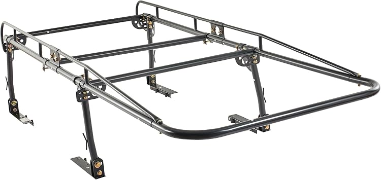 Universal Steel Over-Cab Truck Bed Rack Contractor Pickup Lumber Full Size Rack Adjustable for Kayak, Ladder, Surfboard, Lumber