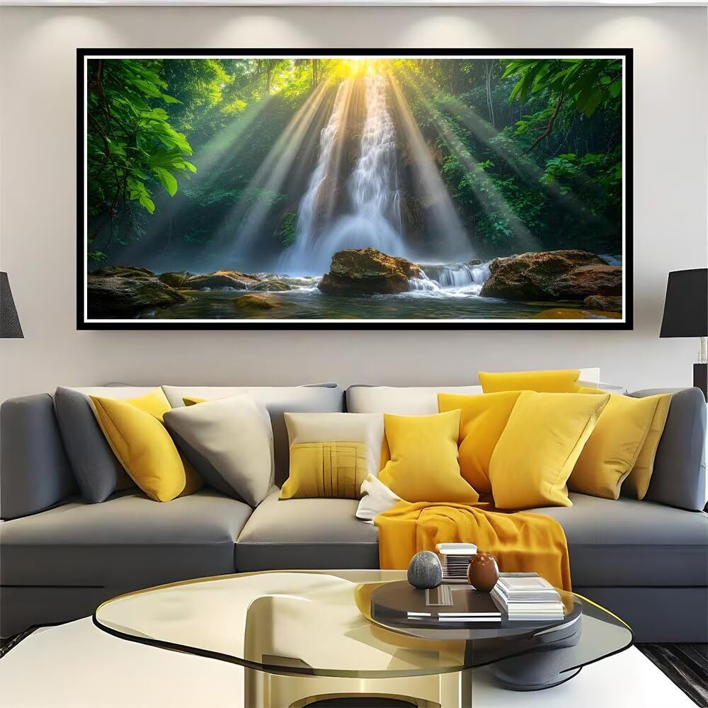 Malen Nach Zahlen Erwachsene, Malen Nach Zahlen Sonnenuntergang Landschaft DIY Handgemalt Ölgemälde, Paint by Numbers Adult Kit Als Geschenk, Knitterfreie Leinwand, (Ohne Rahmen) 80x160cm z0z-809