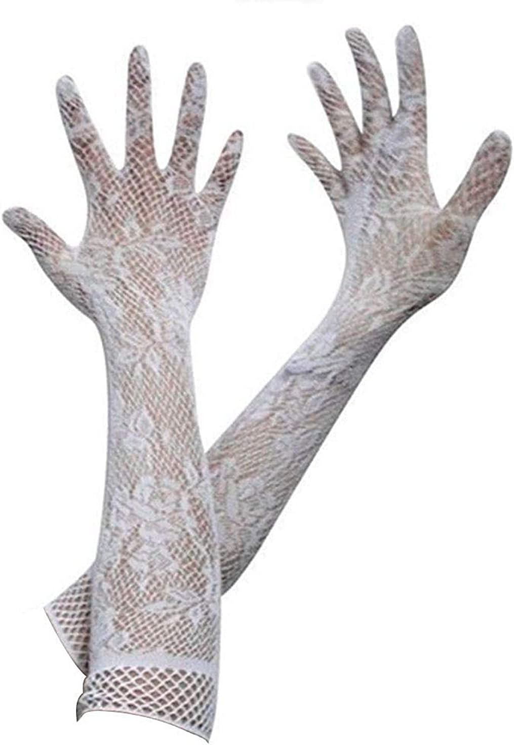 NAORWomen Sexy Gloves Vintage Full-Finger Opera Lace Gloves Special Occasion Evening Costume Party Wedding Bridal Gloves