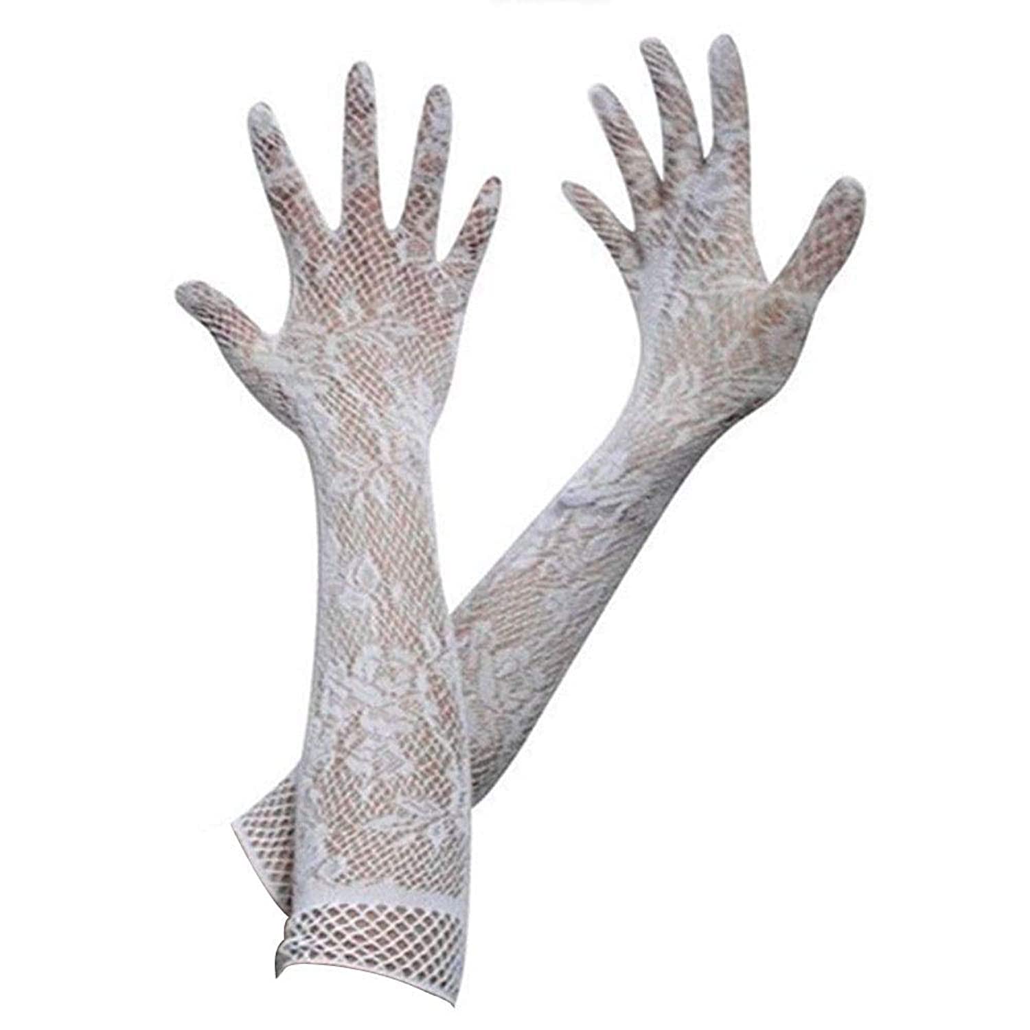 NAORWomen Sexy Gloves Vintage Full-Finger Opera Lace Gloves Special Occasion Evening Costume Party Wedding Bridal Gloves