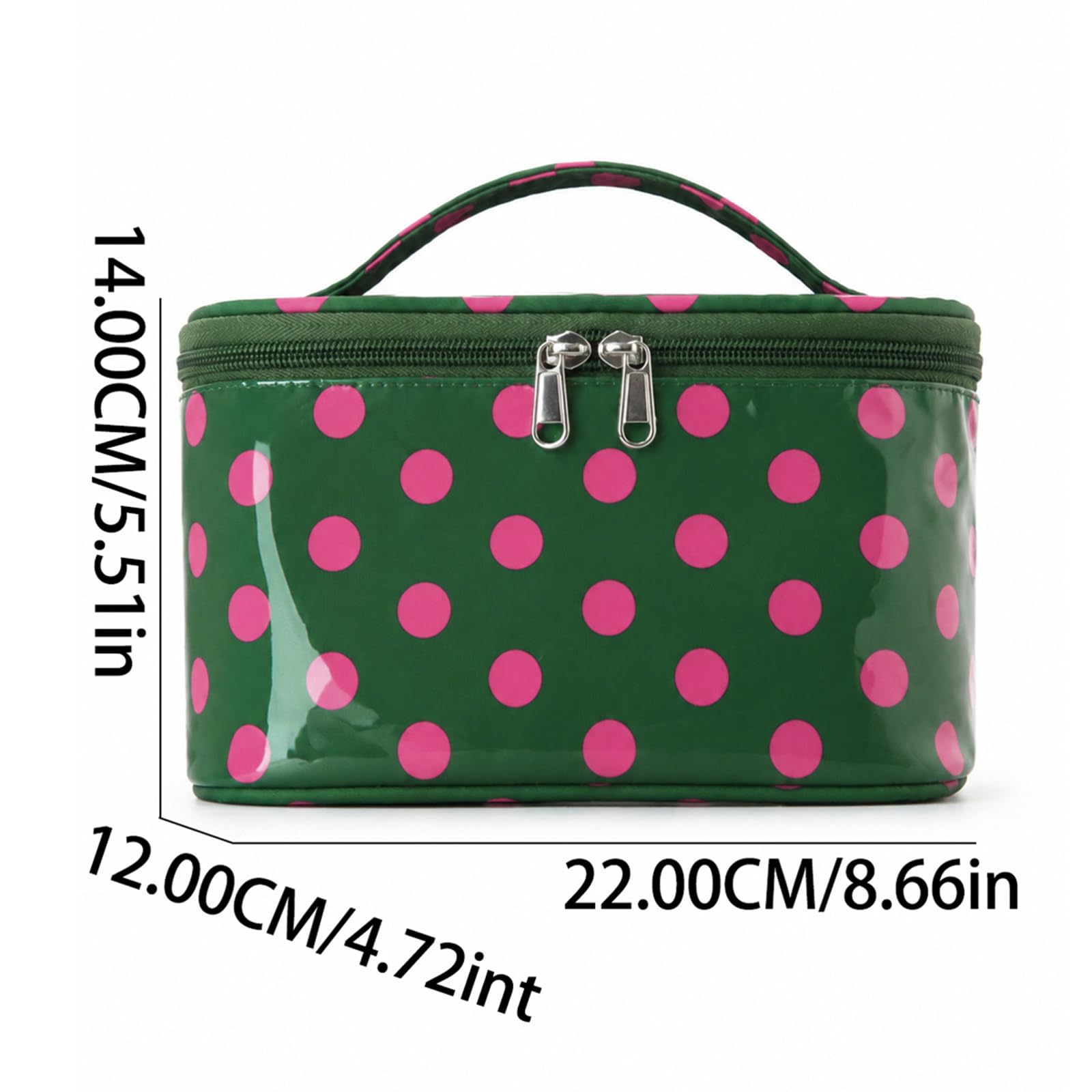 Polka Dot PVC podróżna kosmetyczka do makijażu, wodoszczelna dla kobiet, | EcoGleam Polka Dot PVC podróżna torba do makijażu, wodoodporna dla kobiet, estetyczna podróżna kosmetyczka z uchwytem, porta