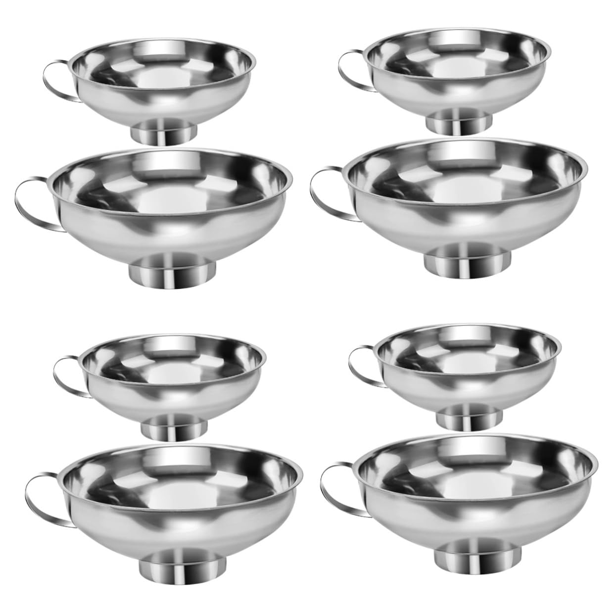 Garneck 4 Set Di Piccoli Imbuti in Acciaio Inox Imbuto Di Riempimento Con Maniglia Ergonomica Per Uso Da Cucina 2 Pezzi * 4