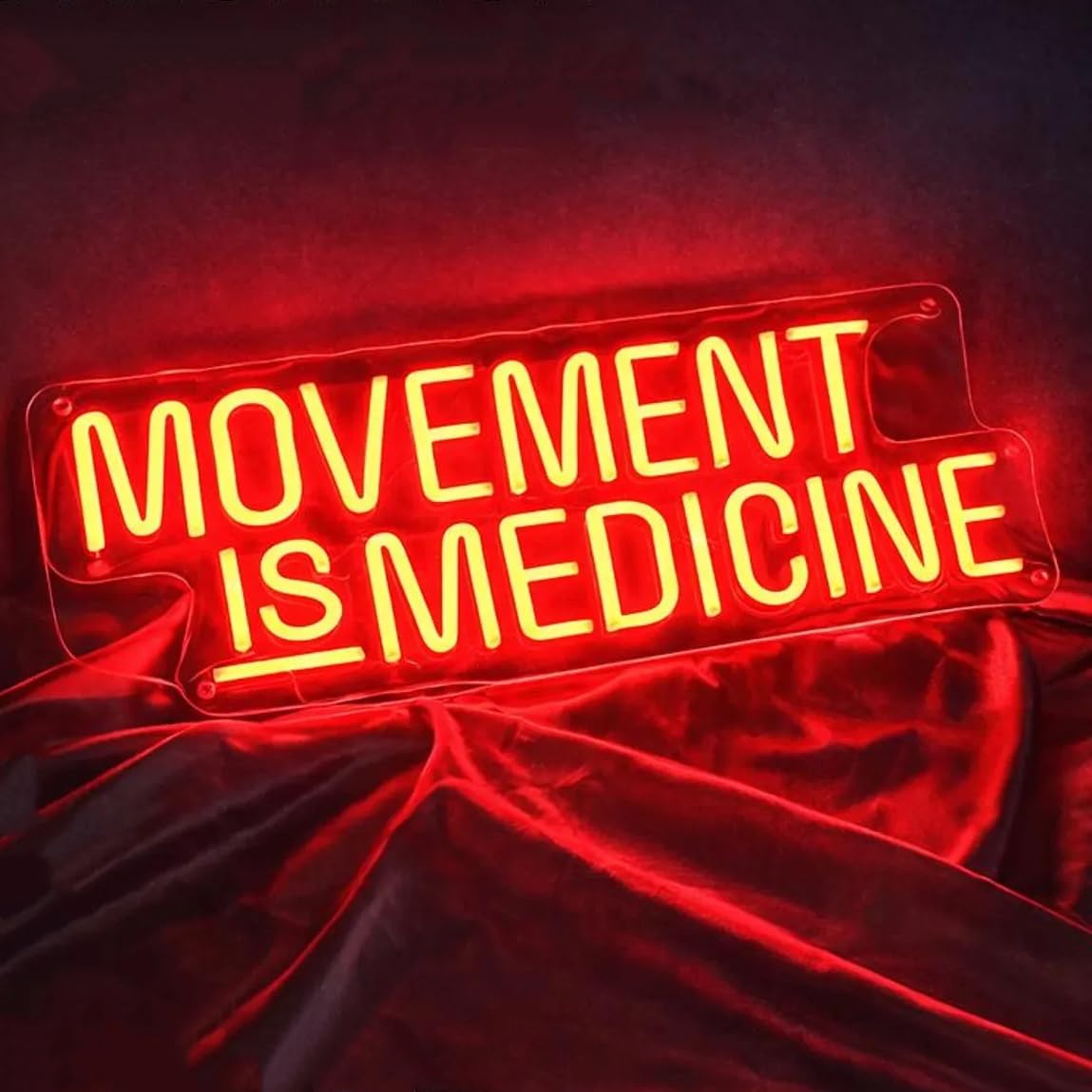 Movement is Medecine Neon Sign USB Powered Exercise Light Motivational Neon Light for Home, GYM, Man Cave, Fitness Club, Sports Room Wall Decor Gifts for Fitness Lover
