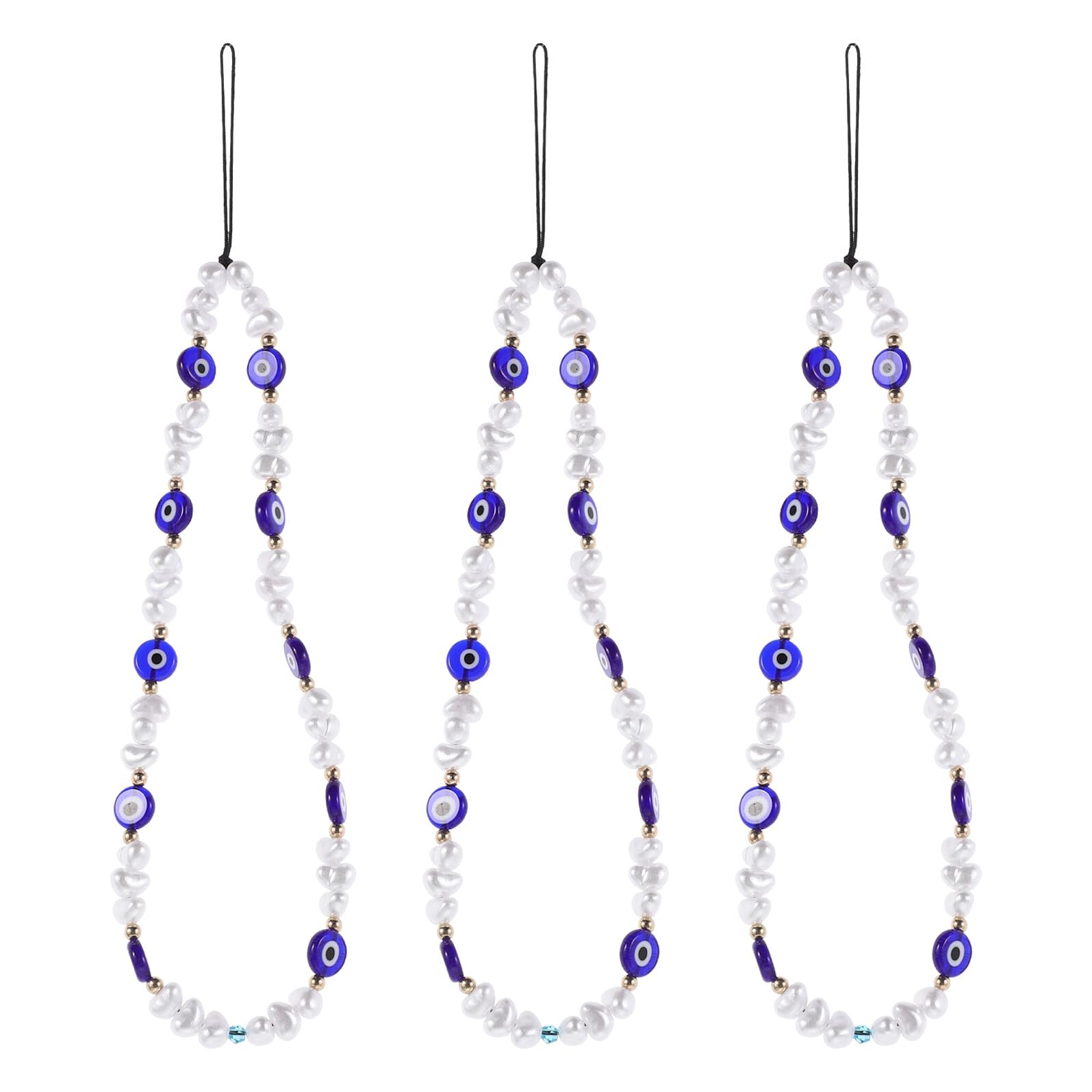 Cuentas de ojo malvado evitan caídas con este dije de teléfono y pulsera azul 8