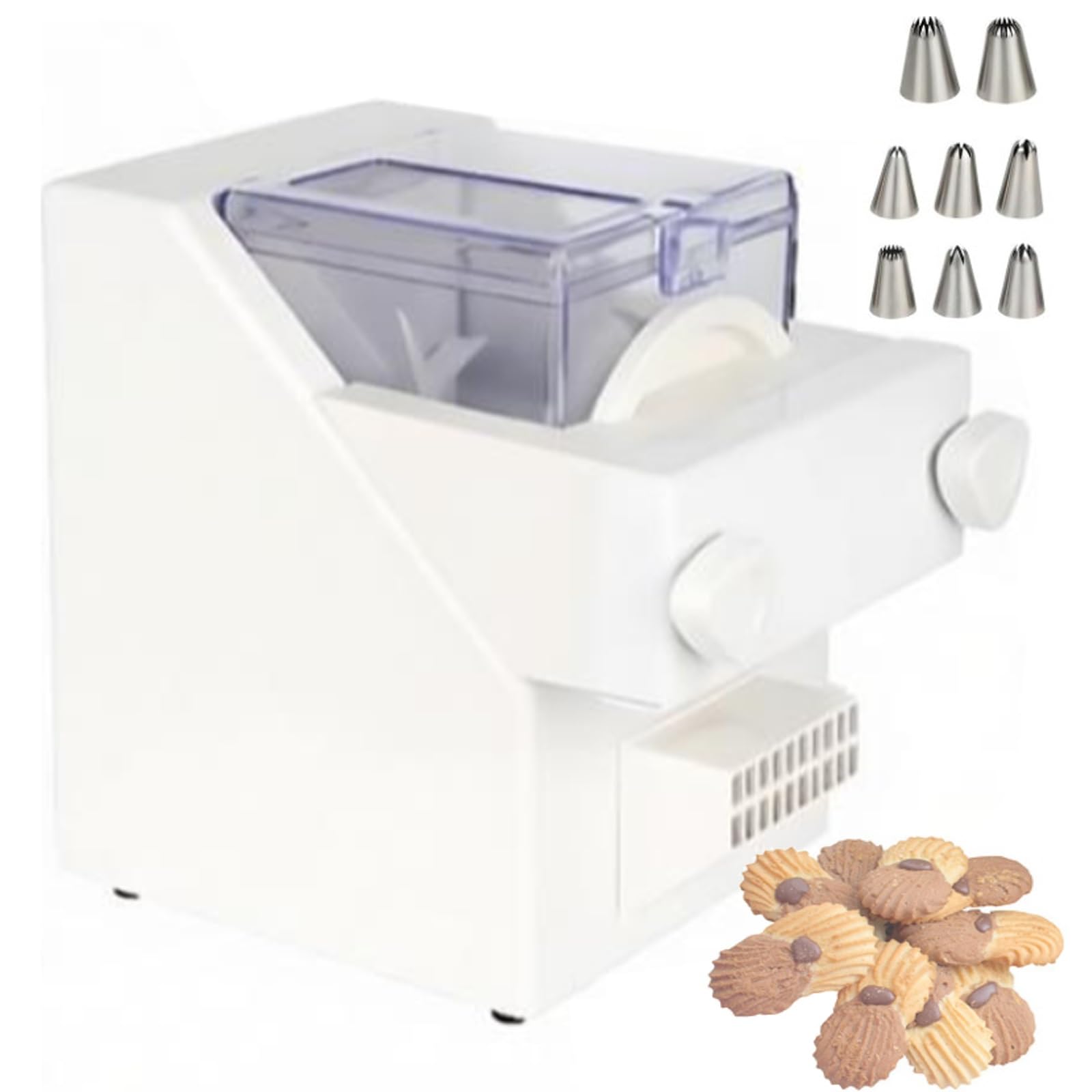 Forma do ciastek 180 W z 8 wymiennymi dyszami i 6 foremkami do ciastek do cukierni i kuchni, automatyczna maszyna do robienia ciastek, zestaw do samodzielnego wypieku ciastek