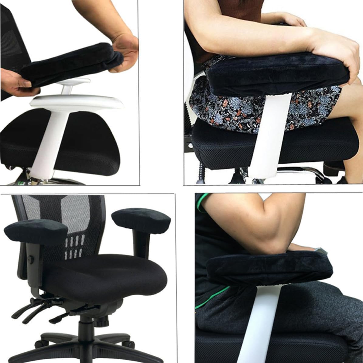2pcs Memory Foam Armrest Pad Cover for Office and Gaming Chairs