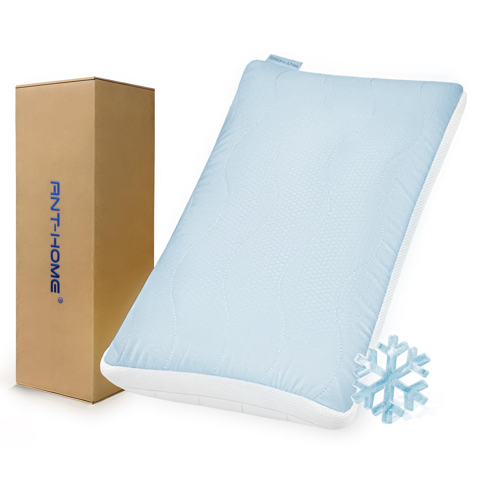 Cooling Adjustable Pillow for Side Back Stomach Sleepers Customizable Support Pillows for Neck Pain Relief King Size Set