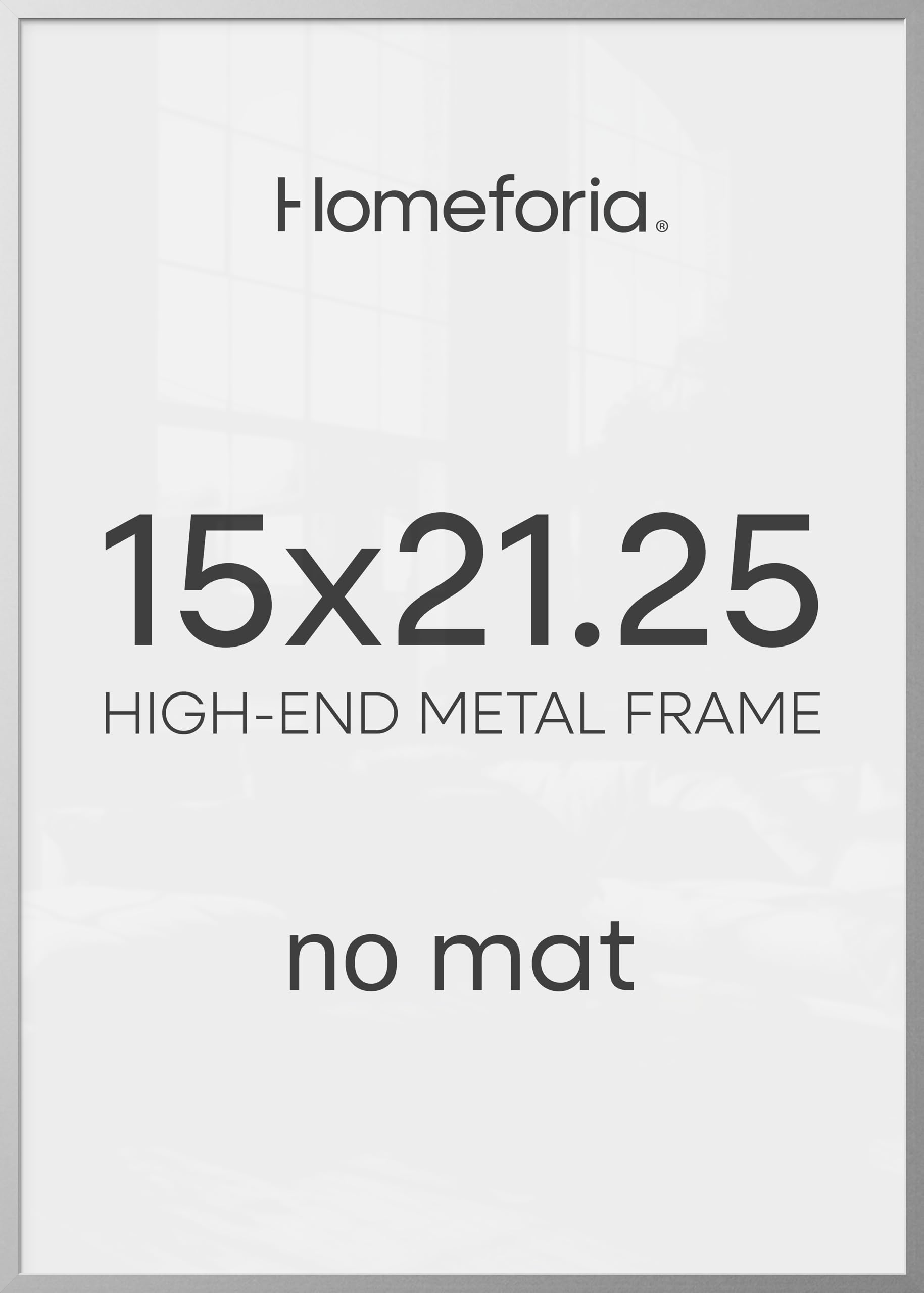 Homeforia 15x21.25 Silver Puzzle Picture Frame, High-End Metal, Glass | High End Aluminum, Tempered Glass, 15x21.25 in Edge-to-Edge Display 21.25x15, Wall Kit, Set Of 1