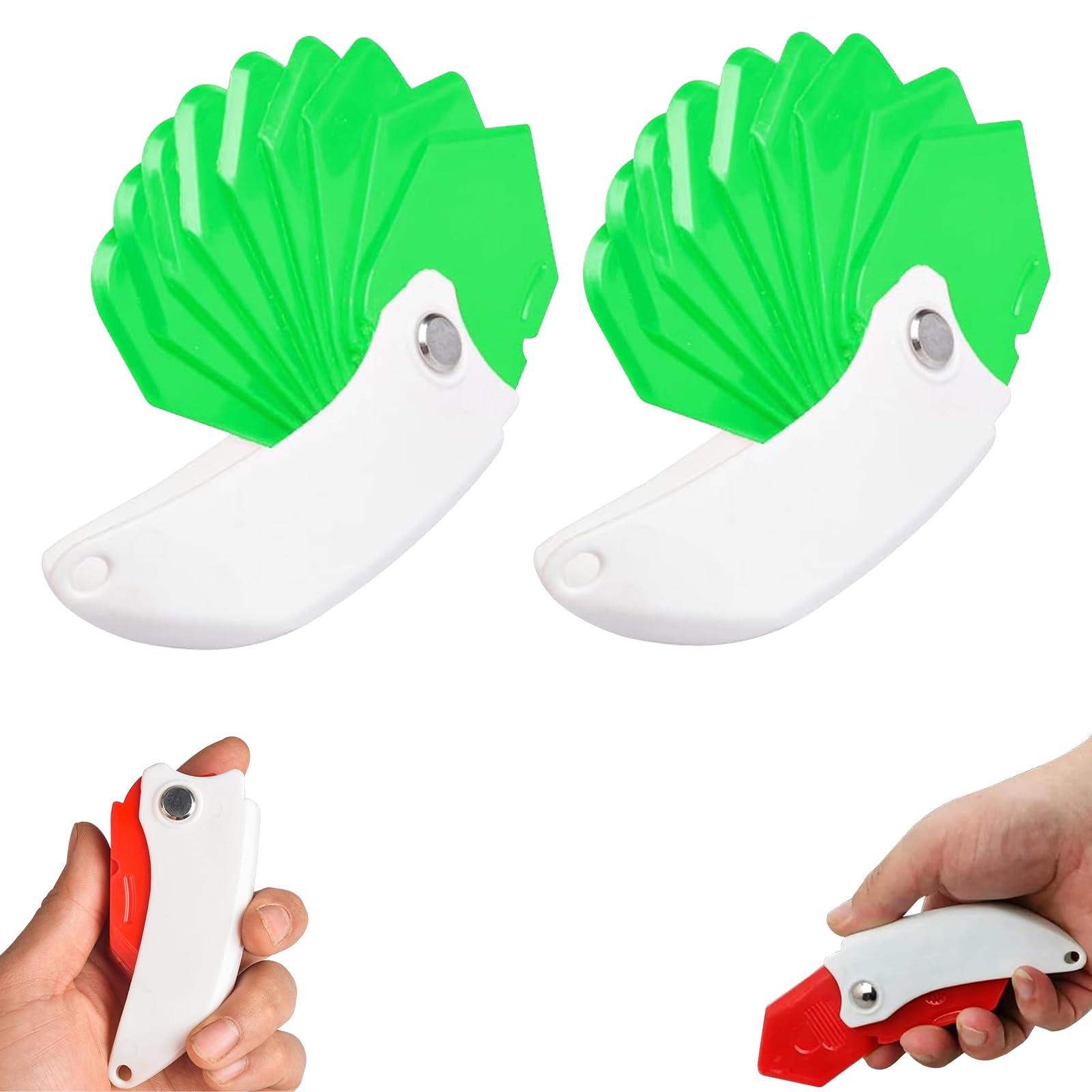 9 in 1 Caulking Spatula,Multipurpose 9-in-1 Spatula Caulking Tool,Foldable Spatula & Sealant Applicator with Scraper Edges, Seam Tool with Different Scraping Heads for Doors and Windows (Green-2pcs)