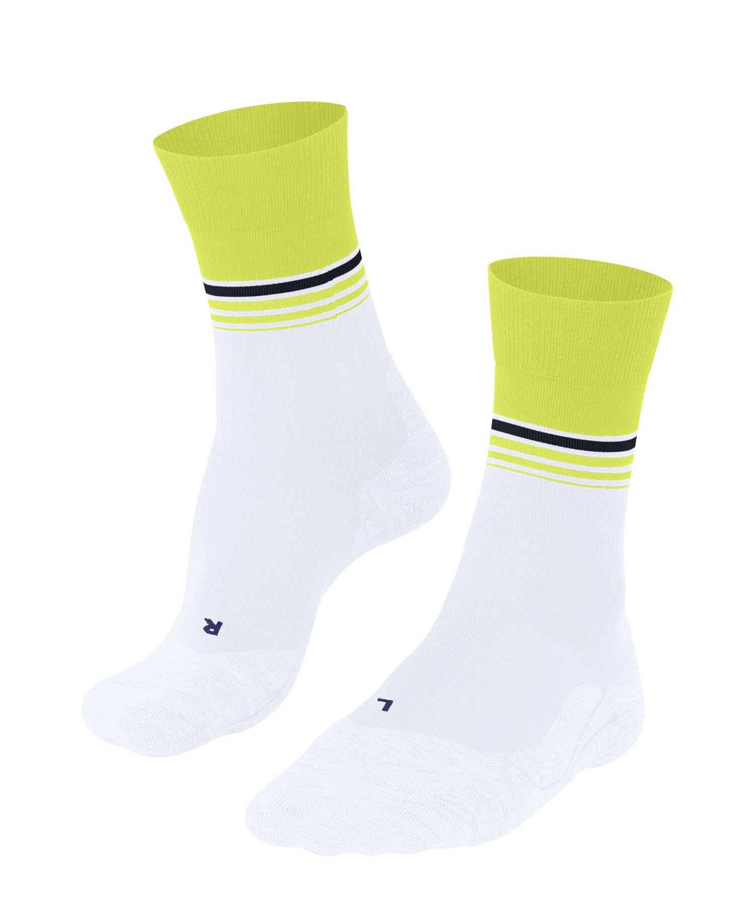FALKE Women's RU4 Endurance Cool W So Functional Yarn Anti-Blister 1 Pair Running Socks, White 2004 Stripe, 4-5