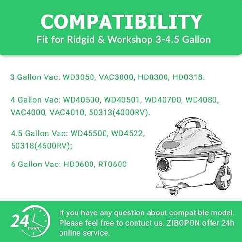 Miniatura 2 de VF3501 Bolsas de polvo de repuesto para aspiradoras Ridgid & Workshop de 3 a 4.5 galones, bolsas de filtro de recolección de polvo Parte # 23738