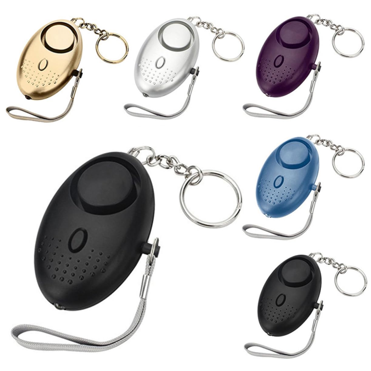 jojofuny 6piezas Alarma Personal De Emergencia con Linterna Led para Seguridad De Mujeres y Ancianos Plata