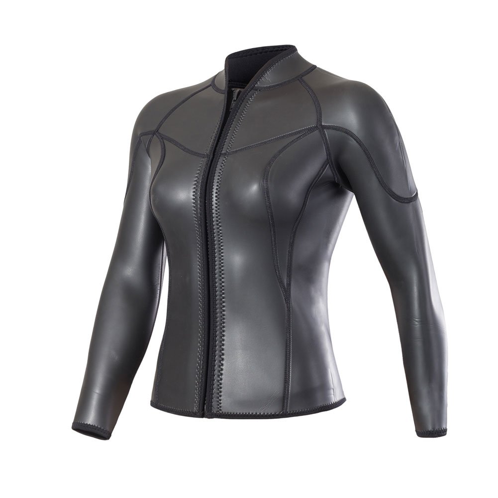DIVECICA Women's 3mm Smooth Skin Long Sleeve Jacket for Diving Swimming Shirts