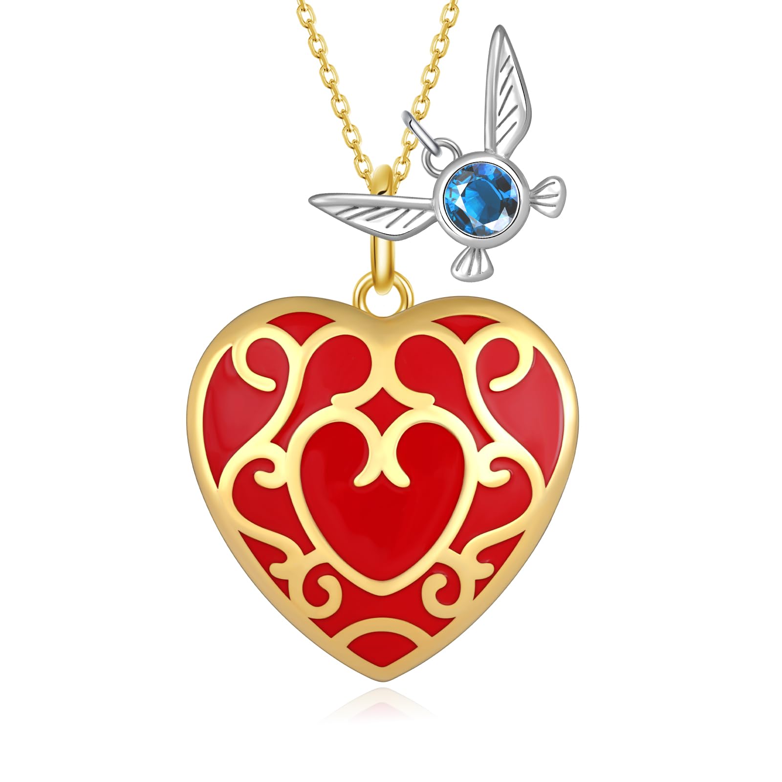 Sbzxbt Zelda Heart Container Sterling Silver Necklace, Unisex