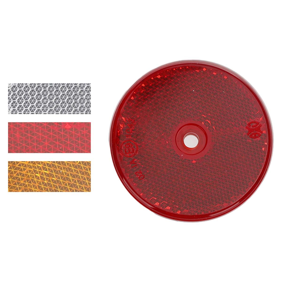Catarifrangente Rotondo per Auto, Catadiottri Riflettente Omologato, Multiuso per Auto/Camion/Camper/Moto/Rimorchio, Colore Assortito (Montaggio Adesivo)