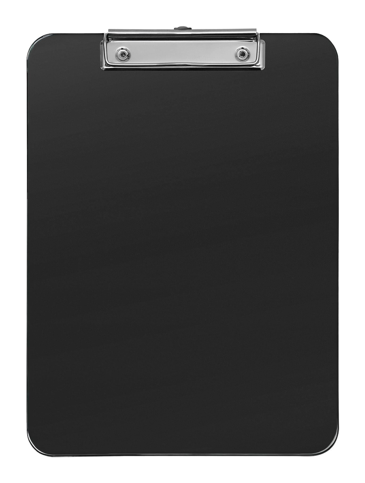 Wedo 57601 podkładka pod dokumenty (A4, tworzywo sztuczne, z zaokrąglonymi narożnikami, niklowany metalowy zacisk i oczko do zawieszania), czarna