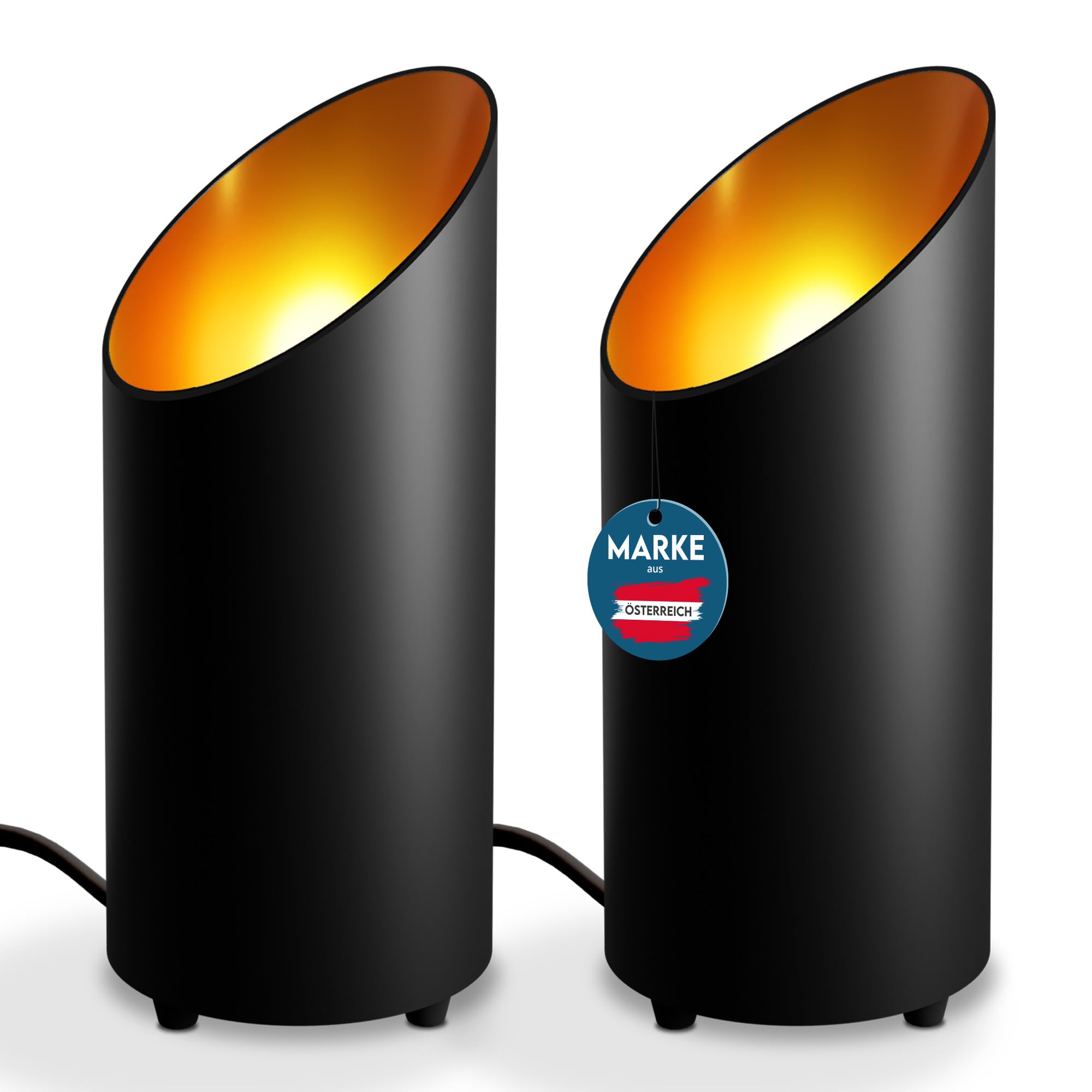 LED Uplight Spot (2 Pezzi) Nero, 6W, Faretto Da Terra Per Illuminazione Indiretta, Con Lampadina GU10 230V, Luce Calda 2700K