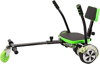 YAHAO Silla para Hoverboard Hoverkart Asiento Ajustable para Patinete Eléctrico Asiento Kart Adaptarse A 6.5 8 10 Pulgadas Hoverboard Go Kart con Asiento para Niños Y Adulto,Green