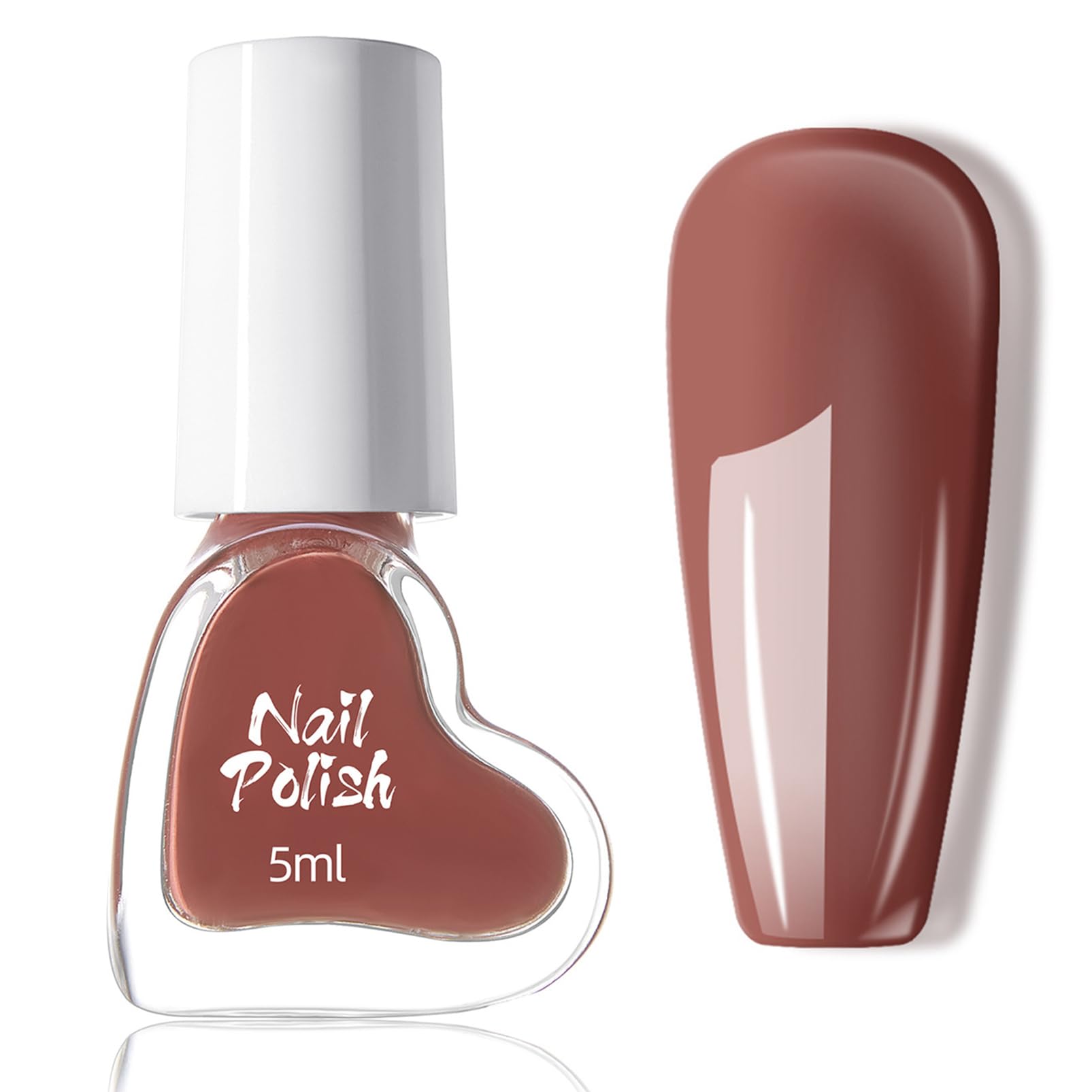 KAYZONReddish Brown Nail Polish, Brown Nail Varnish, Quick Dry & Long-lasting, Low Odor, No Lamp Needed for DIY Nail Art Manicure at Home (5ml)