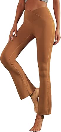 HEGALY Women's Flare Yoga Pants - Crossover Flare Curacao - View #4