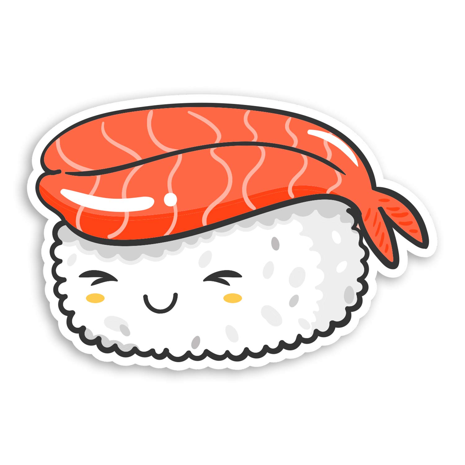 Destination Vinyl Ltd Multi 2 X 10Cm Salmon Sushi Vinyl Stickers - Japanese Food Funny Joke Sticker #20815 (10Cm Wide)