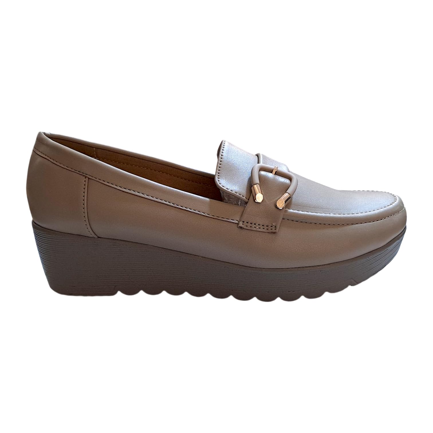 ceros Women's Platform Loafers with Buckle Detail, Slip-On Comfort Shoes-picture-2