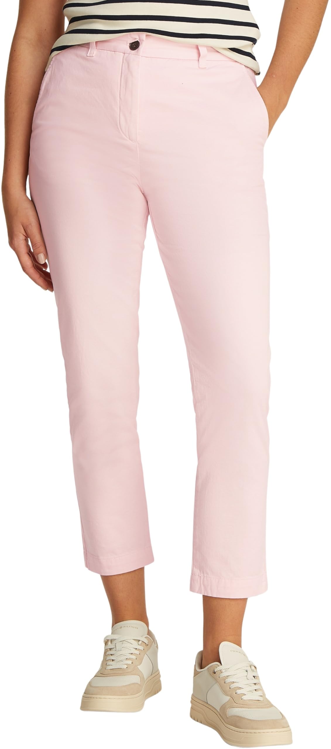 Tommy Hilfiger Women’s Stretch Slim Ankle Grazer Chinos, Pink (Light Pink), 14