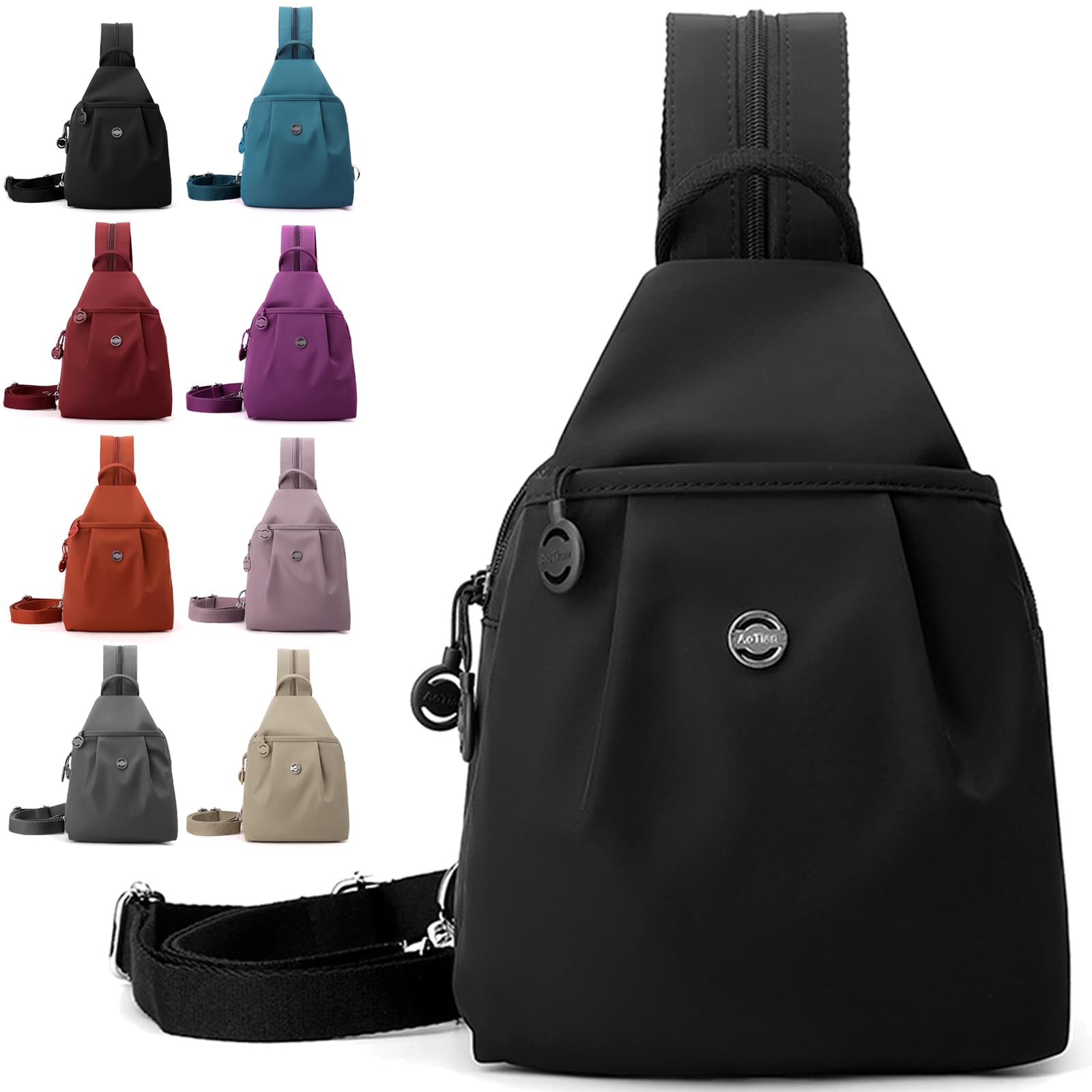 Waterproof 2-Way Commuter Bag, Large Capacity 3-in-1 Multifunctional Sling Bags for Backpack/Shoulder/Crossbody (A)