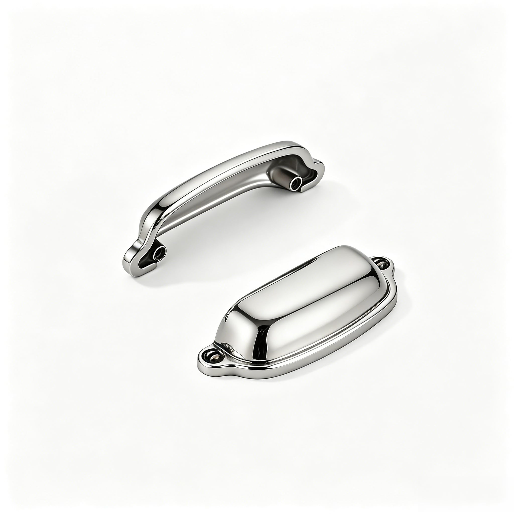 KHTUMEWARE-170357 Polished Nickel Cabinet Pulls CTC 2-1/2 in (64 mm) 2-Pack in Polished Nickel — KHTUMEWARE