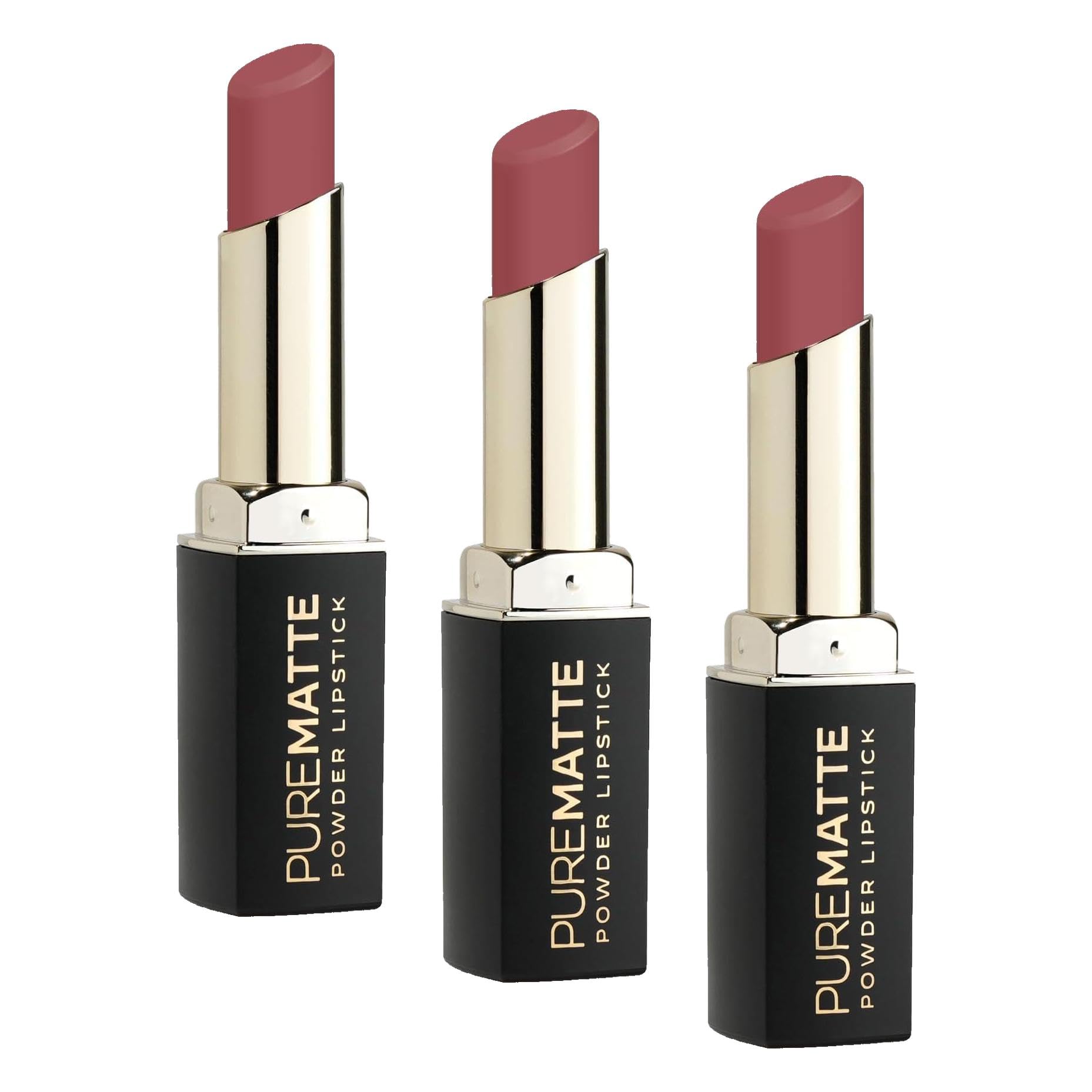 Golden Rose Pure Matte Powder Lipstick No: 108 - Nemlendirici Pudramsı Mat Ruj (3 paketi)