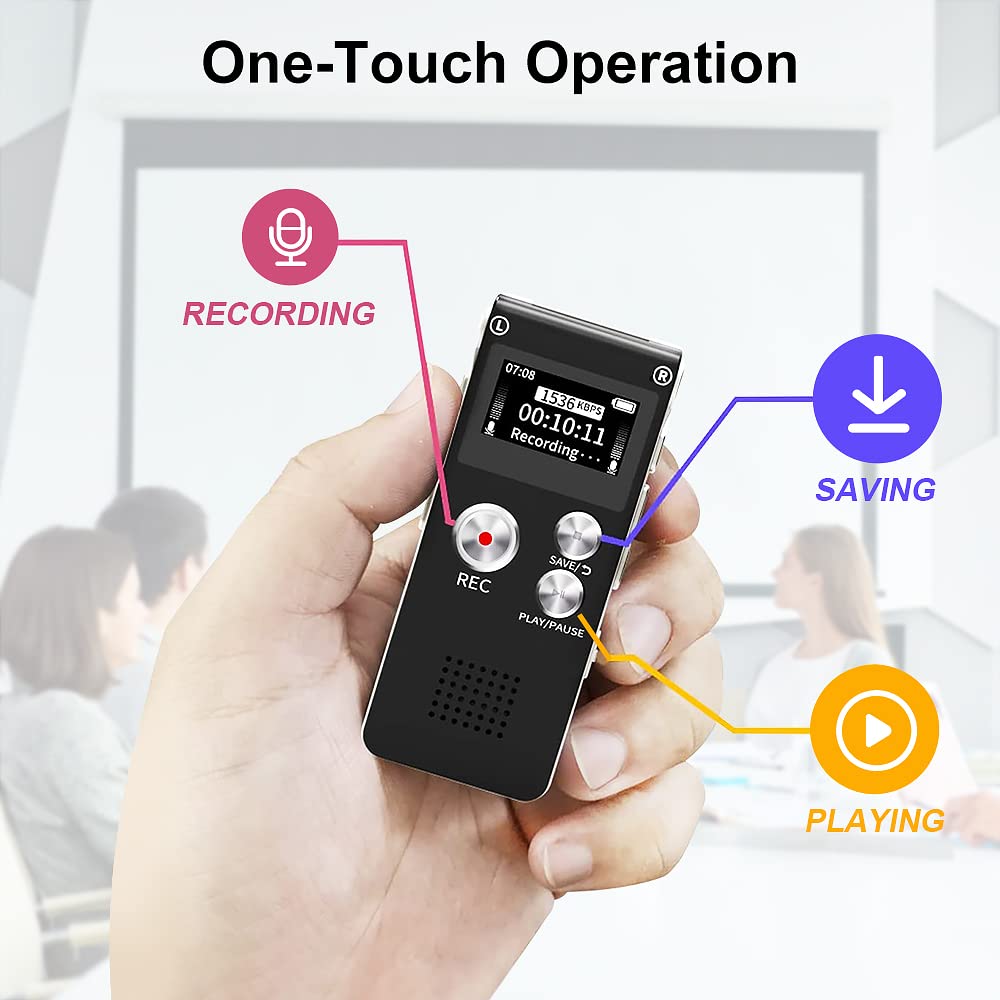 32GB Voice Recorder with Playback - ZIPCIDE Digital Voice