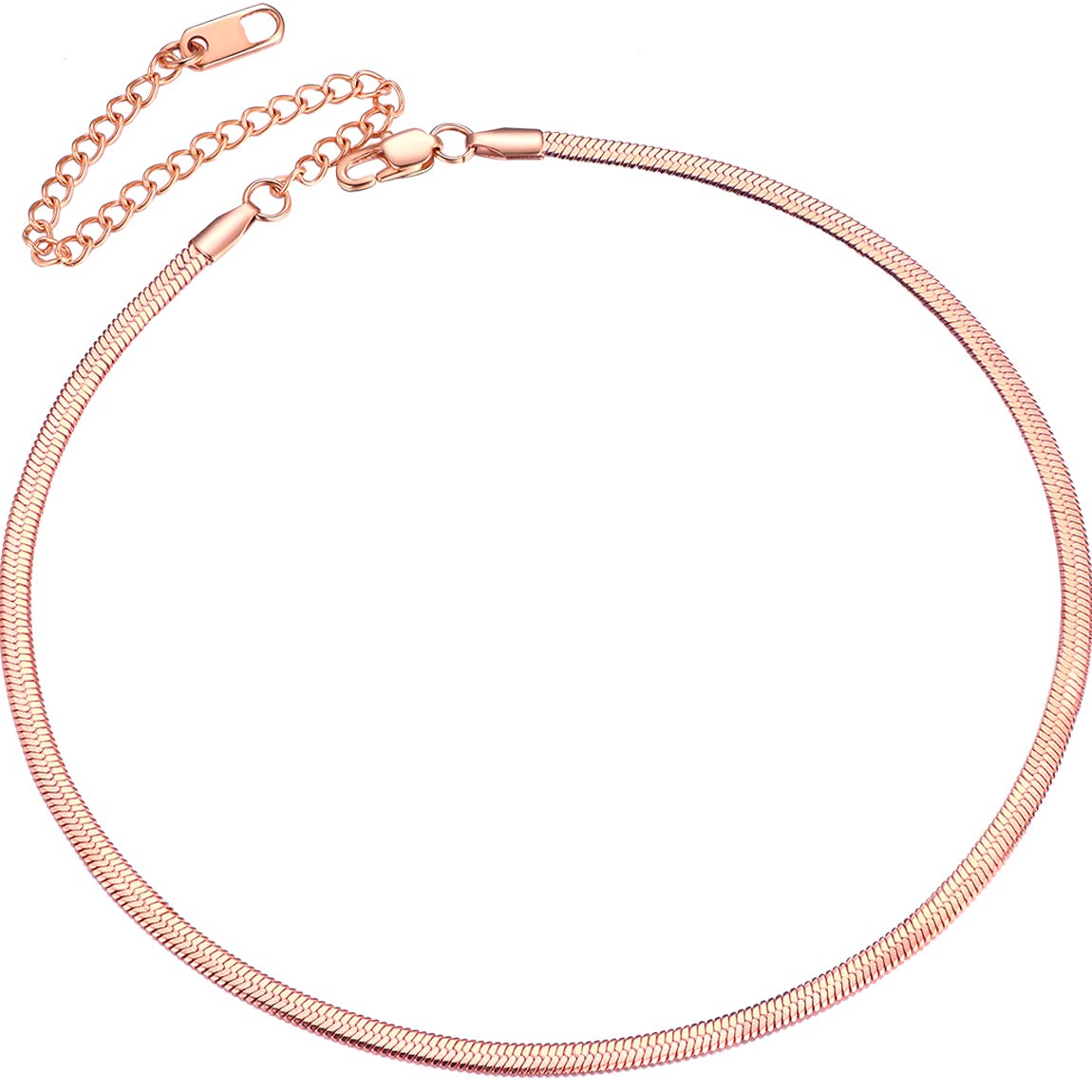 ChainsPro'ChainsPro Womens Layered Necklace, Herringbone Chain, Snake Choker, Delicate Dainty Jewelry, 3/5MM Width, 12''/15''(Send Gift Box)'