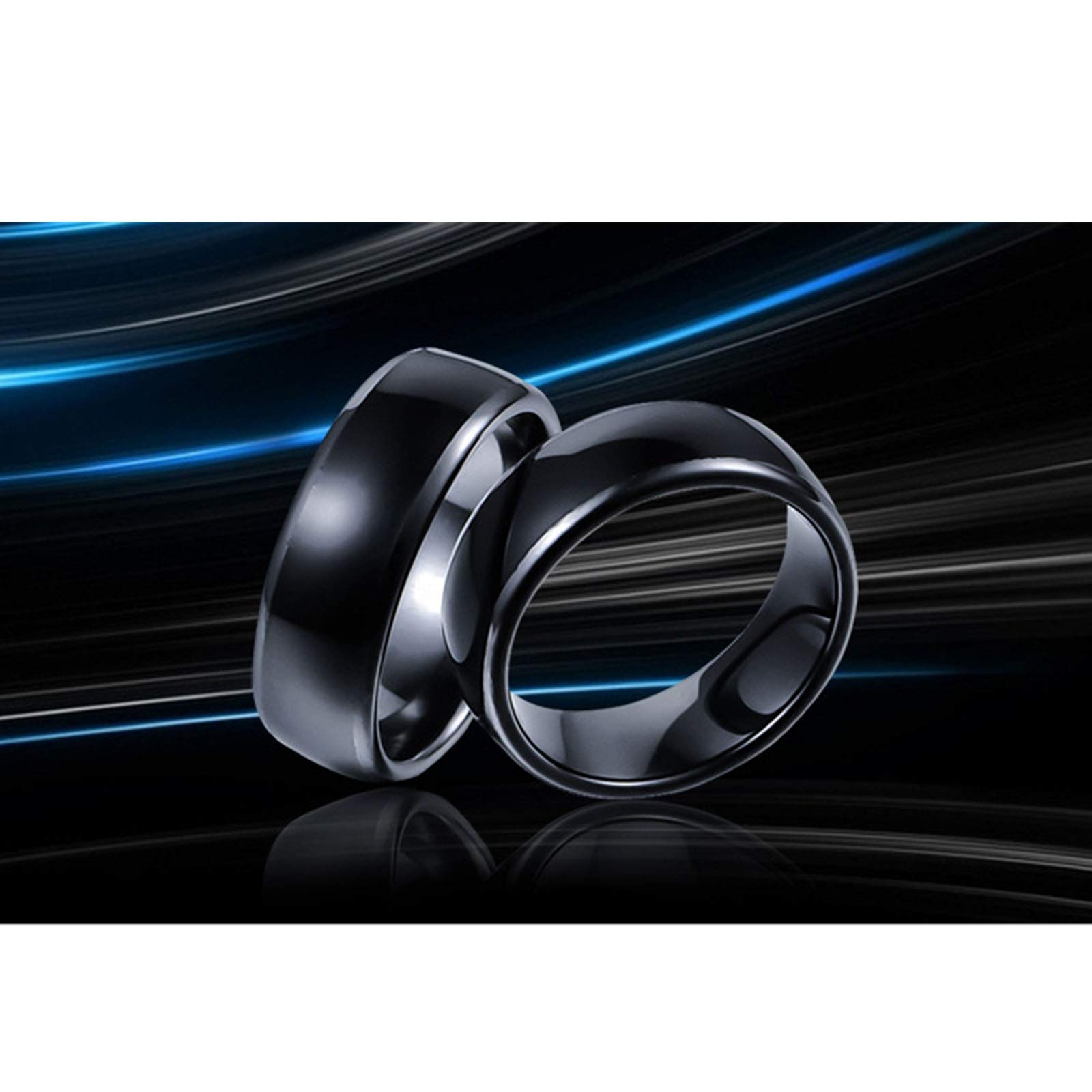 t5577 Chip RFID negro cerámica inteligente dedo reescritura anillo ID para hombres y mujeres desgaste