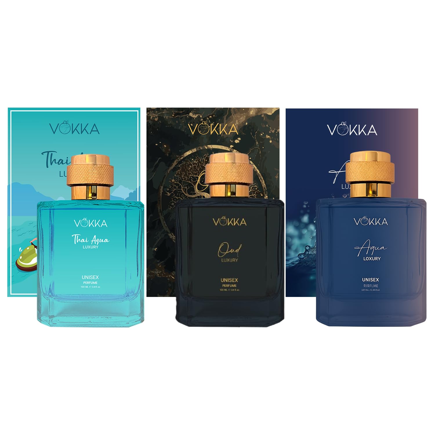 Vokka Thai Aqua, Aqua & Oud Perfume 300ml (Pack of 3x100ml) | Unisex Luxury EDP Perfume for Men & Women | Long Lasting Aquatic Scent Eau De Parfum Gift Set | Notes-picture-34