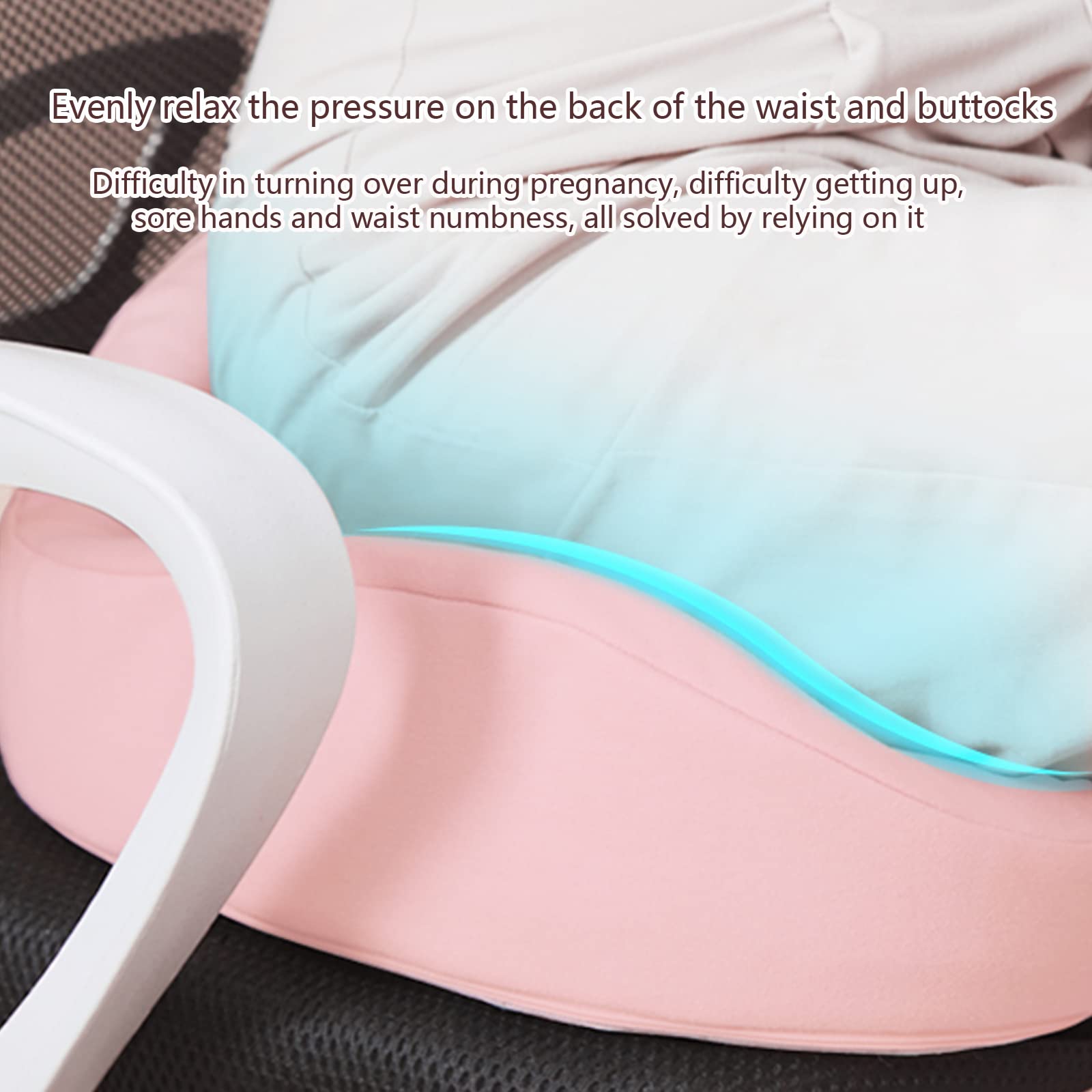 Cojín ortopédico de asiento para silla de oficina, coche y silla de ruedas, cojín de espuma viscoelástica para soporte de espalda y alivio del dolor de coxis, cojín de ciática con diseño ergonómico y