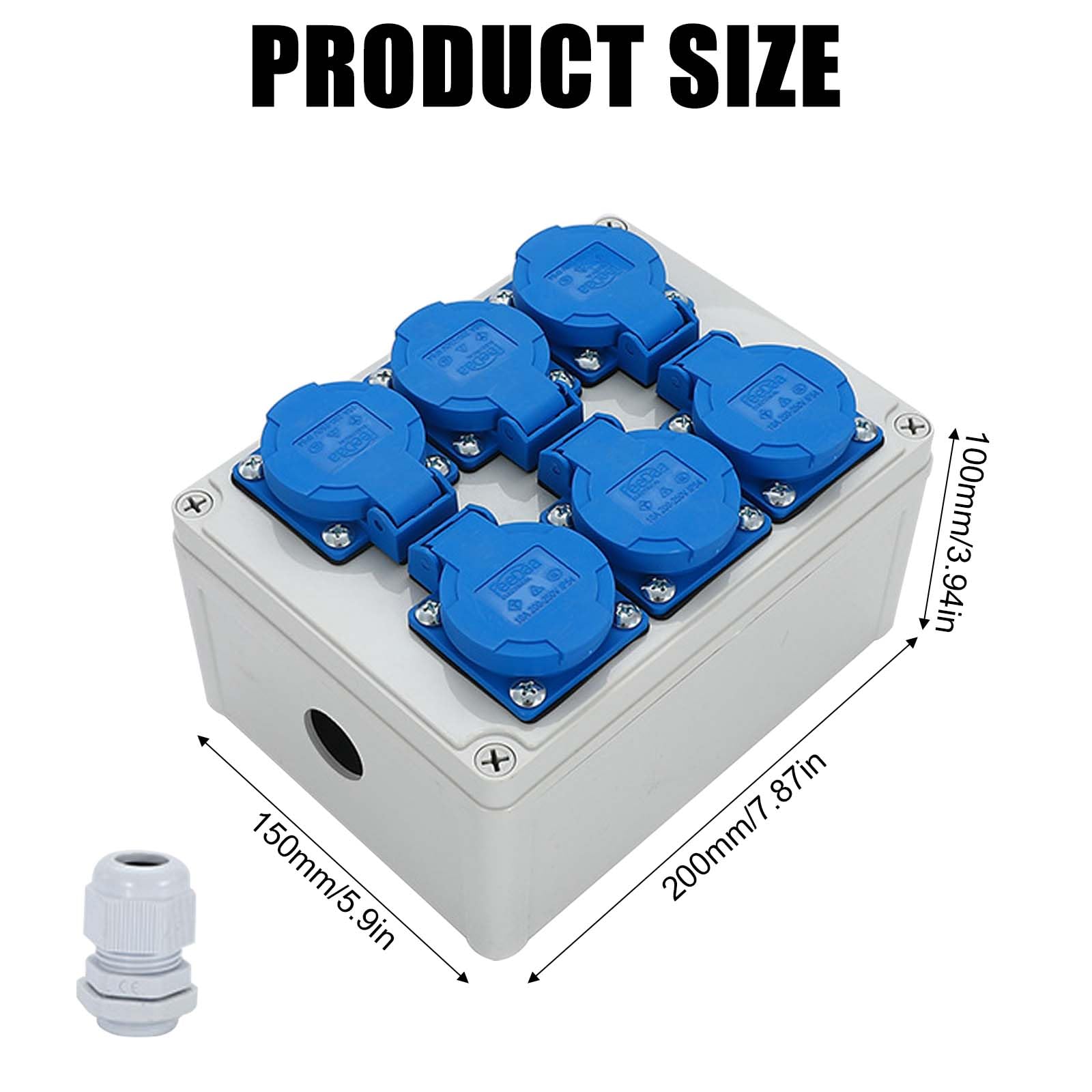 Wandverteiler Stromverteiler 6 x 220V: Wasserdichtheitsklasse IP54, Baustromverteiler Steckdosenverteiler, Wandverteiler mit Anschlussklemme, Baustromverteiler für Indoor/Outdoor-Bereich, Werkstätten