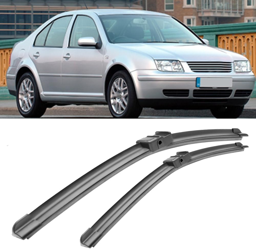 RESKIU Car Front Windshield Wiper Blade Set Replacement for Bora 2002-2005, All Season Windscreen Wipers Quiet Easy Installation