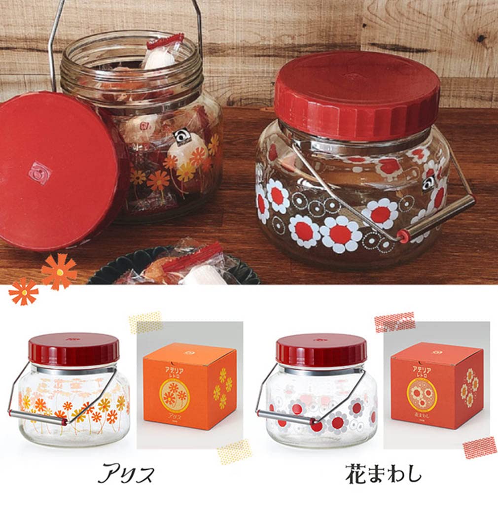 花柄ガラス保存アデリア