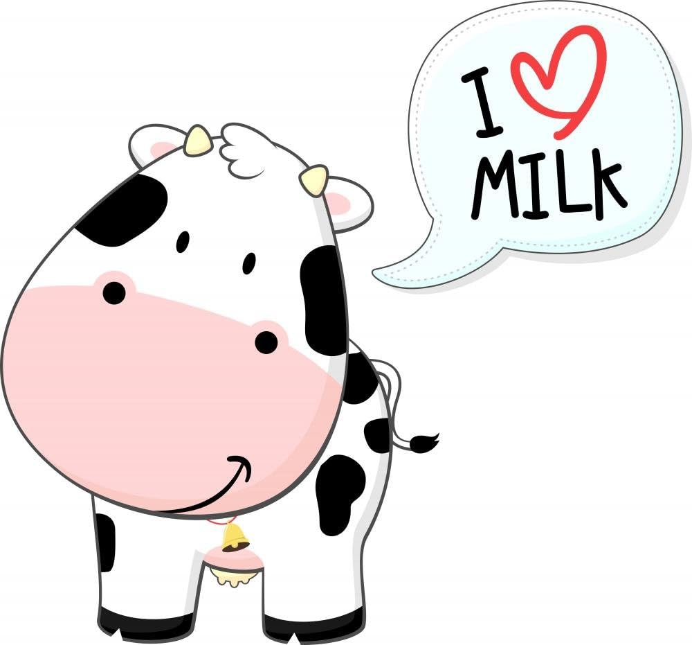 Cute Baby Cow Cartoon Wall Decal Wallmonkeys Peel and Stick Animal Graphics (18 in W x 17 in H) WM366076