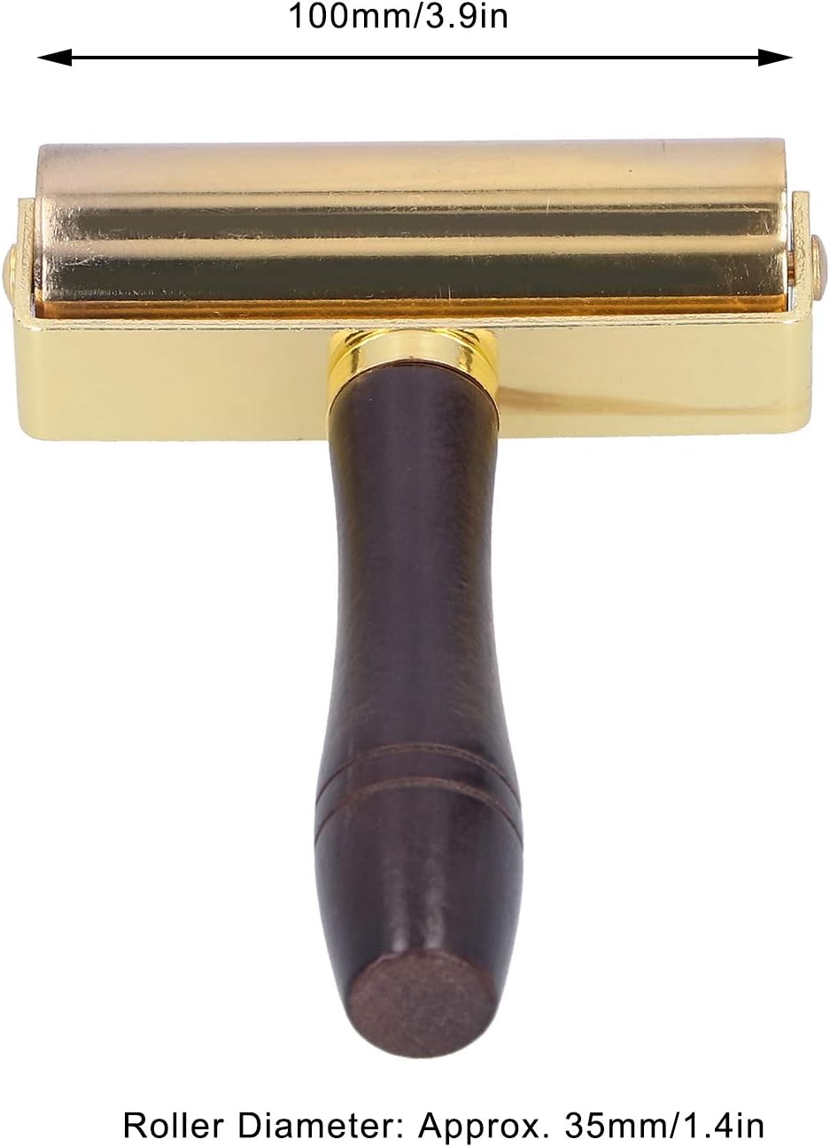 Tyenaza Leather Roller, Leather Press Edge Roller Leather Rolling Wheel Laminating Roller DIY Accessories Tool(L)
